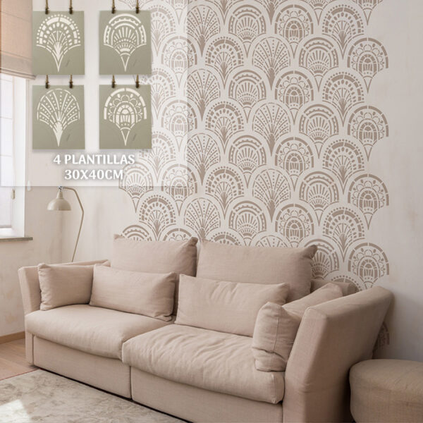 Plantillas para pintar, Vamarú Stencils, Colección Boho 40x30cm, 4und