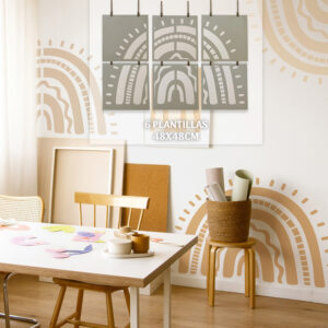 Plantillas para pintar, Vamarú Stencils, Colección Arcoíris gigante 48x48cm, 6und