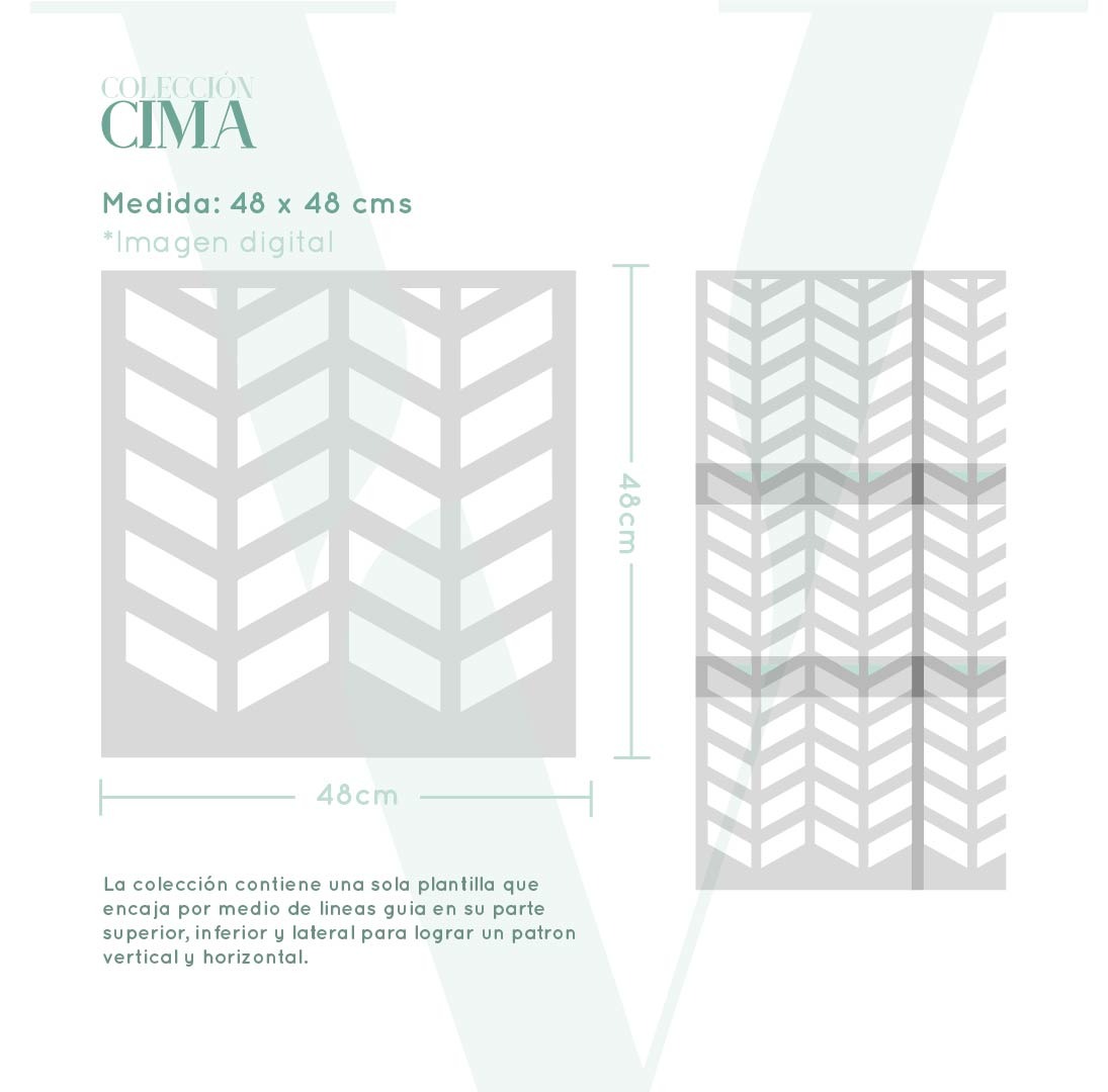 Plantillas para pintar, Vamarú Stencils, Colección Cima 48x48cm, 1und - Imagen 2