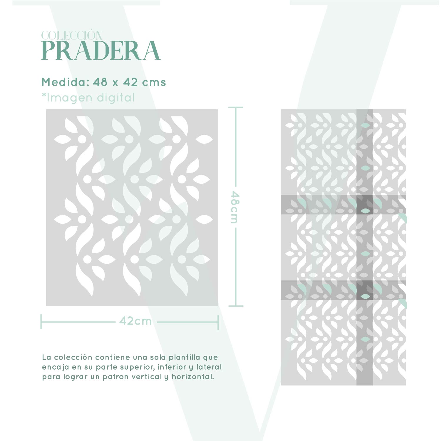 Plantillas para pintar, Vamarú Stencils, Colección Pradera 48x42cm, 1und - Imagen 2