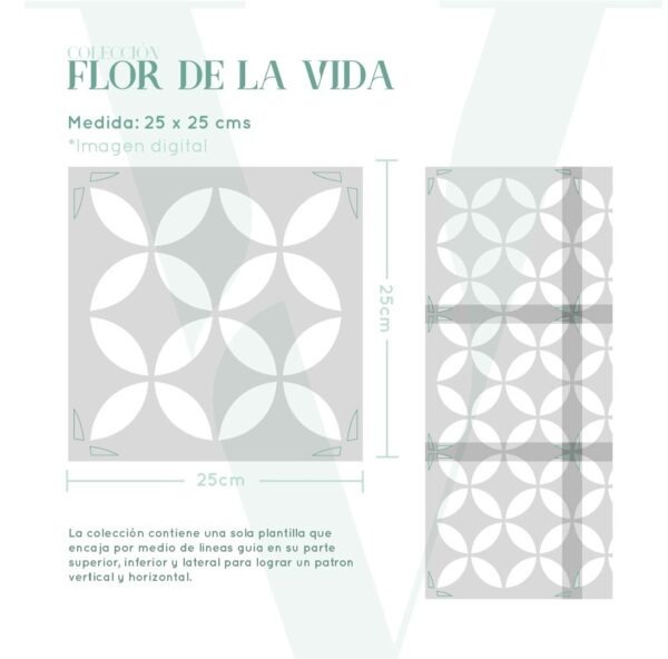 Plantillas para pintar, Vamarú Stencils, Colección Flor de la vida 25x25cm, 1und - Imagen 2