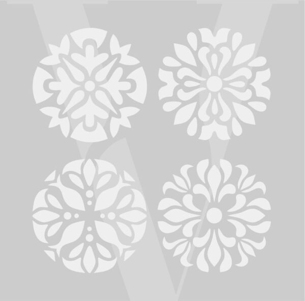 Plantillas para pintar, Vamarú Stencils, Colección Carmesí 25x25cm, 4und - Imagen 4