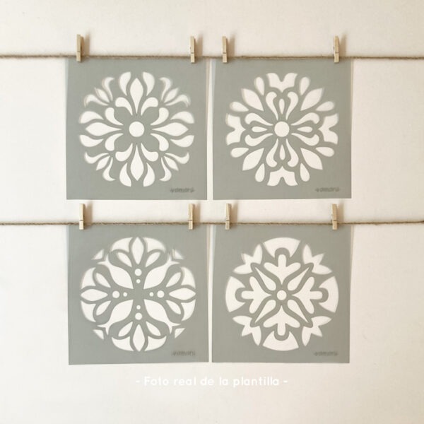 Plantillas para pintar, Vamarú Stencils, Colección Carmesí 25x25cm, 4und - Imagen 3