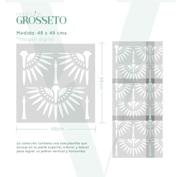 Plantillas para pintar, Vamarú Stencils, Colección Grosseto 48x48cm, 1und - Imagen 2