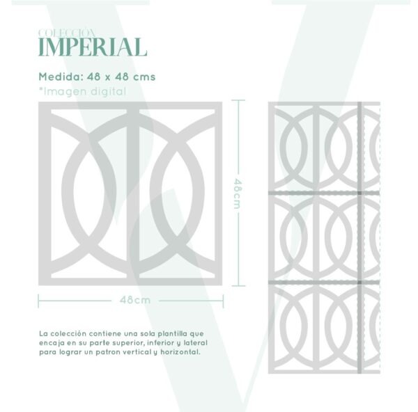 Plantillas para pintar, Vamarú Stencils, Colección Imperial 48x48cm, 1und - Imagen 2