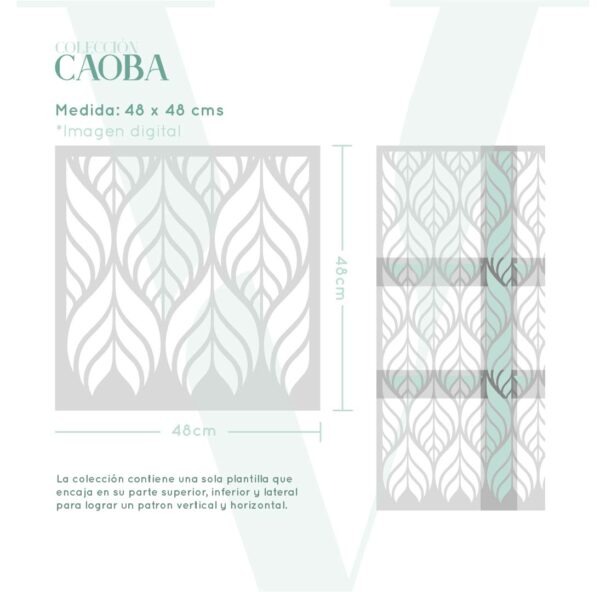 Plantillas para pintar, Vamarú Stencils, Colección Caoba 48x48cm, 1und - Imagen 2