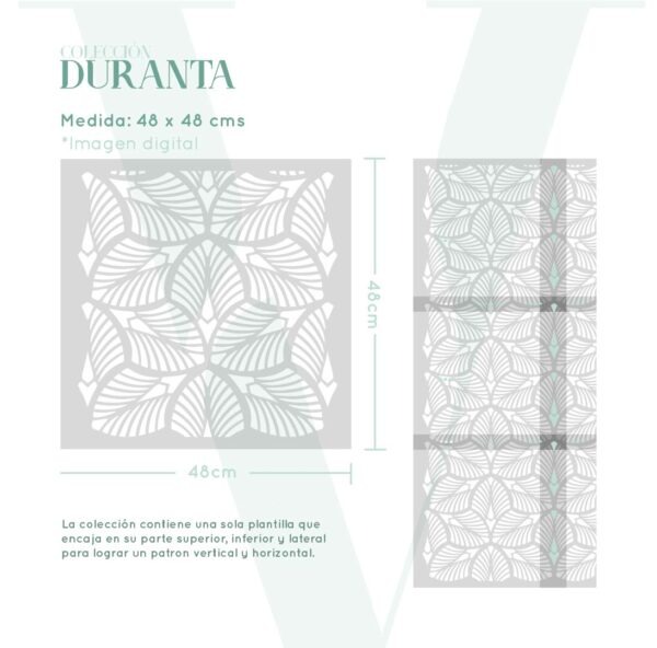 Plantillas para pintar, Vamarú Stencils, Colección Duranta 48x48cm, 1und - Imagen 2