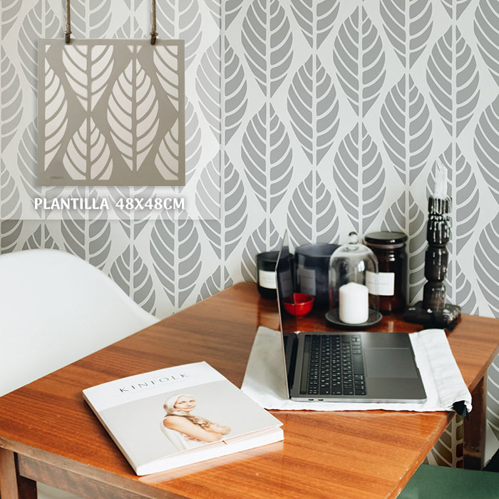 Plantillas para pintar, Vamarú Stencils, Colección Calathea 48x48cm, 1und