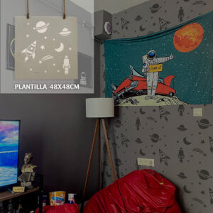 Plantillas para pintar, Vamarú Stencils, Colección Espacial 48x48cm, 1und
