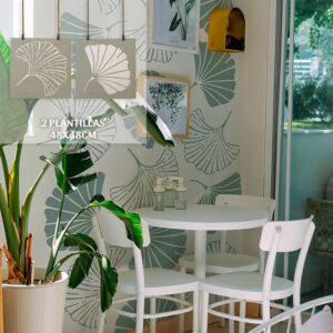 Plantillas para pintar, Vamarú Stencils, Colección Ginkgo 48x48cm, 2und